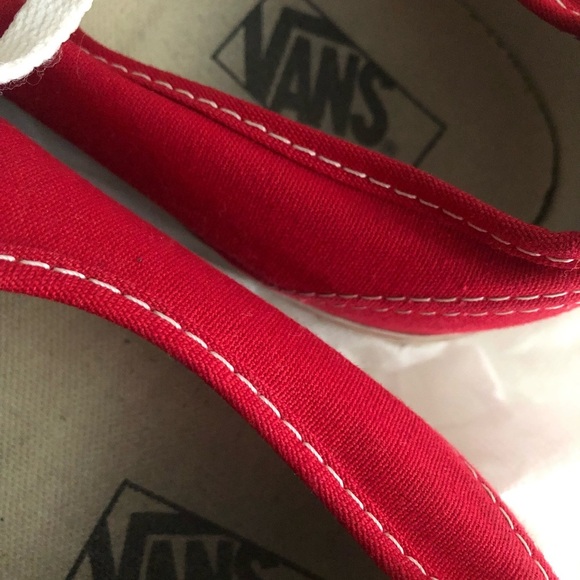Men’s Vans Red Canvas Sneakers - Picture 3 of 5